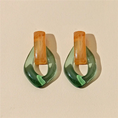 2024 New Jewelry Trendy Transparent Resin Hoop Ear...
