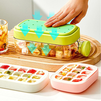Ice Cube Tray With Straw Food-grade 2-in-1 Ice-mak...