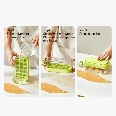 Ice Cube Tray With Straw Food-grade 2-in-1 Ice-mak...
