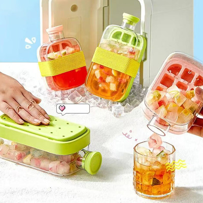Ice Cube Tray With Straw Food-grade 2-in-1 Ice-mak...
