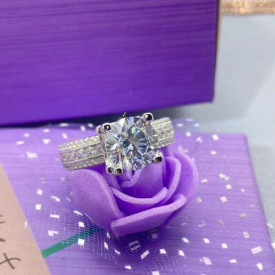 Real 2 Carat 8mm Moissanite Wedding Ring For Women...