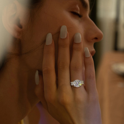 Real 2 Carat 8mm Moissanite Wedding Ring For Women...