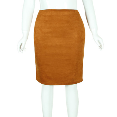 Women Skirts Suede Solid Color Pencil Skirt Female...
