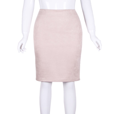 Women Skirts Suede Solid Color Pencil Skirt Female...