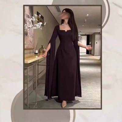 فستان بتصميم فرنسي أنيق يشبه سيدة قطعة واحدة لخريف...