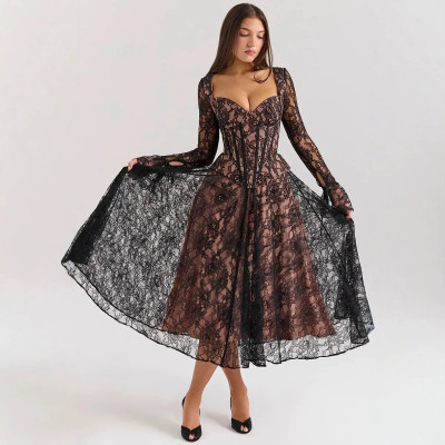 أنيقة Bodycon تنورة الإجتماعي نمط مثير الدانتيل ال...