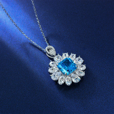 ديزي قلادة مجموعة 925 الفضة 10 قيراط عالية الكربون...