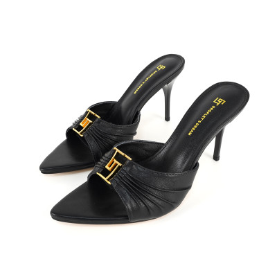 34-44 plus size women's slippers 9CM slim heel wom...