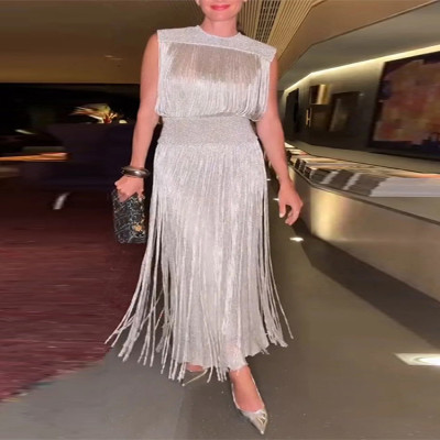 Sexy Sequin Tassel Evening Dresses Women Vintage S...