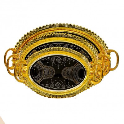 طقم طوفرية تقديم بيضاوي كروم مذهب ط3حبة