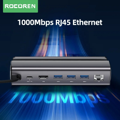 محطة إرساء Rocoren Dex USB C HUB إلى USB 3.0 HDMI...