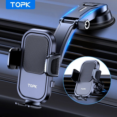 TOPK حامل هاتف السيارة 2 في 1 ترقية حامل الهاتف