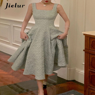 Elegant vintage summer women's dress from Jielur midi sleeveless dress for evening parties fashion A Line for dance parties women'...