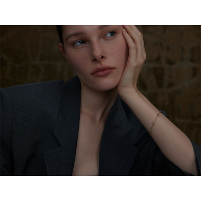 Yhpup حساسة مكعب زركونيا زهرة سلسلة رقيقة سوار الإ...