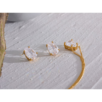 Yhpup حساسة لامعة مكعب زركونيا الفولاذ المقاوم للص...