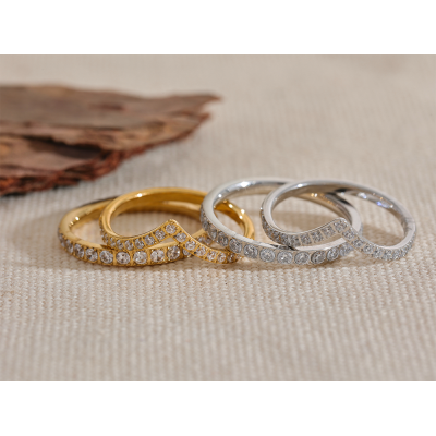 Yhpup-خاتم فاخر زركون ، الفولاذ المقاوم للصدأ ، طب...