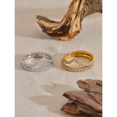 Yhpup-خاتم فاخر زركون ، الفولاذ المقاوم للصدأ ، طب...