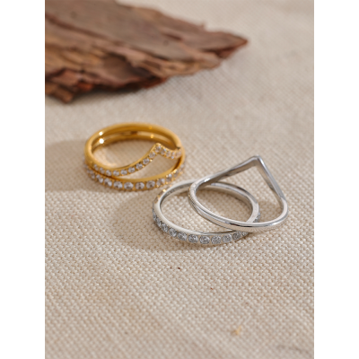 Yhpup-خاتم فاخر زركون ، الفولاذ المقاوم للصدأ ، طب...