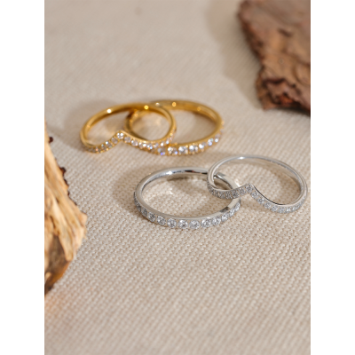 Yhpup-خاتم فاخر زركون ، الفولاذ المقاوم للصدأ ، طب...