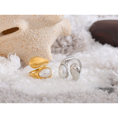 Yhpup موضة تقليد اللؤلؤ قطرة الماء إصبع قابل للتعد...