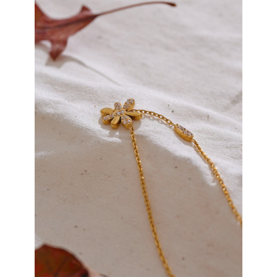 Yhpup حساسة الفولاذ المقاوم للصدأ زركونيا زهرة شيك...