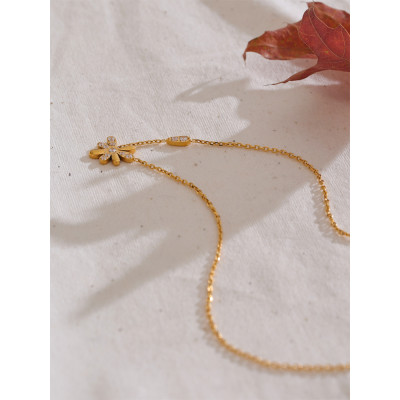 Yhpup حساسة الفولاذ المقاوم للصدأ زركونيا زهرة شيك...