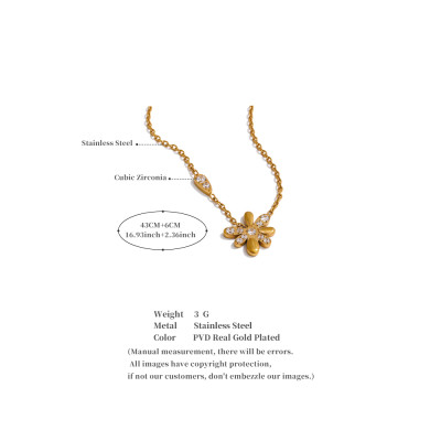 Yhpup حساسة الفولاذ المقاوم للصدأ زركونيا زهرة شيك...