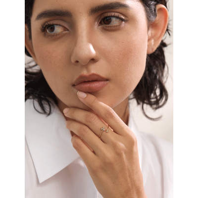 Yhpup حساسة بلينغ زركون زهرة رقيقة قابل للتعديل خا...