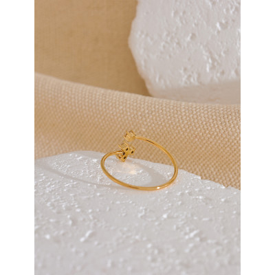 Yhpup حساسة بلينغ زركون زهرة رقيقة قابل للتعديل خا...