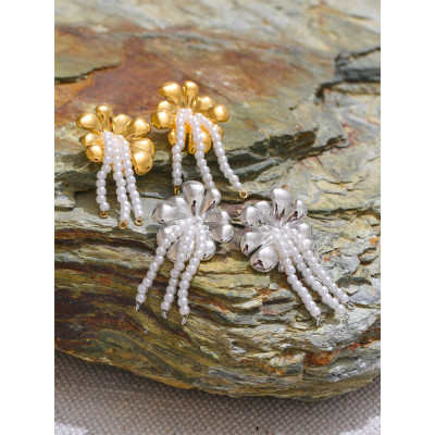 Yhpup-أقراط أنيقة من الفولاذ المقاوم للصدأ بشرابة...