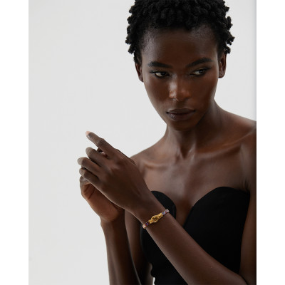 سوار فاخر ملون مكعبات من الزركون، سوار بإبزيم أنيق...