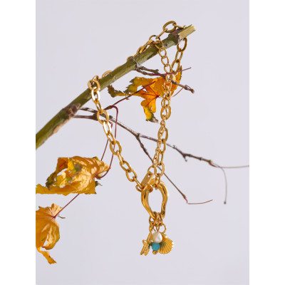 Yhpup المحيط نمط الذهبي الفولاذ المقاوم للصدأ سلسل...