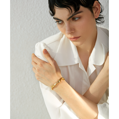 Yhpup مقاوم للماء 18K الذهب اللون الفولاذ المقاوم...