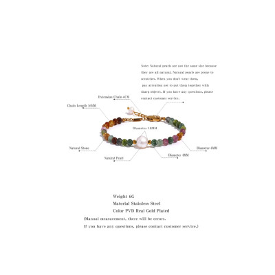 Yhpup التورمالين الطبيعي حجر اللؤلؤ موضة الملونة ح...