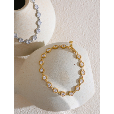 Yhpup حساسة الفولاذ المقاوم للصدأ لامعة مكعب زركون...