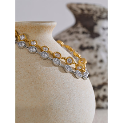 Yhpup حساسة الفولاذ المقاوم للصدأ لامعة مكعب زركون...