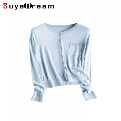 كنزة نسائية SuyaDream بأزرار 6 من الحرير 94 بأزرار...