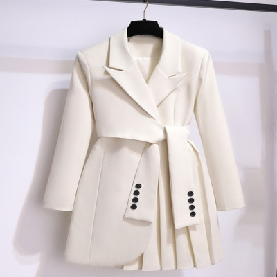 2022 Spring small jacket dress office lady new casual button belt dresses small woman elegant fashion party dresses