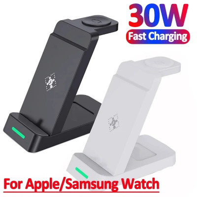 حامل شاحن لاسلكي لـ iPhone ، محطة شحن سريع 3 في 1 ...