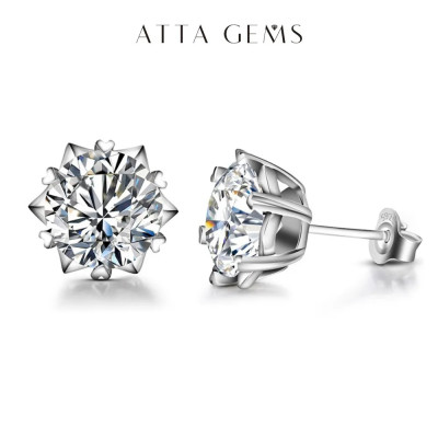 ATTAGEMS كلاسيكي 100 925 فضة 2.0CT مويسانيتي الأحج...