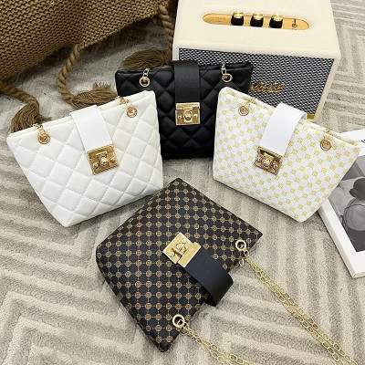 حقيبة دلو مطرزة بكتف واحد – تصميم كاجوال عصري بنقش...