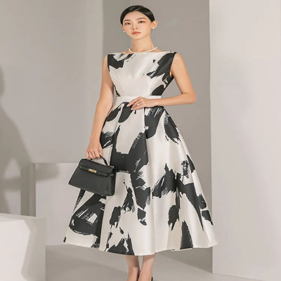 فساتين الصيف الجديدة الكورية الرجعية بلا أكمام الط...