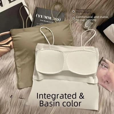 حمالة صدر بدون حمالات من الحرير الجليدي للنساء ، ظ...