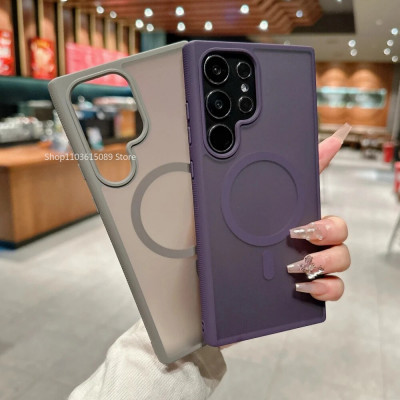 حافظات Magsafe بإطار مغناطيسي بلوري لسامسونج ، شحن...