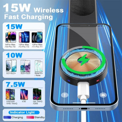 حامل هاتف مغناطيسي للسيارة ، شاحن لاسلكي ، لوحة قي...