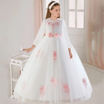 أنيق طويل الأكمام ثوب مأدبة للفتيات ، الديكور ، أب...