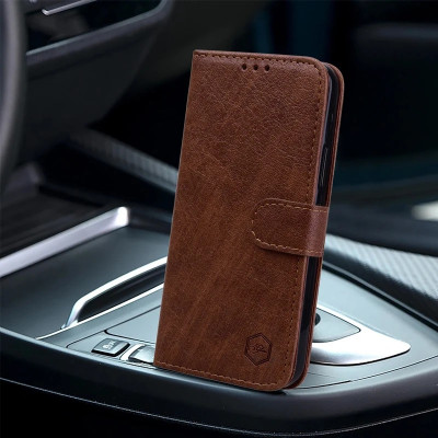 فتحات بطاقة ممغنطة محفظة جلد الوجه لهواوي ، هونور...