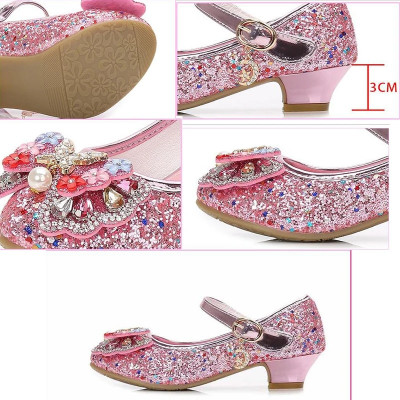 الأطفال الأميرة الأحذية الجلدية الجديدة الفتيات عا...