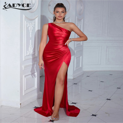 Adyce فستان ماكسي بدون أكمام ، كتف واحد ، أنيق ، ن...