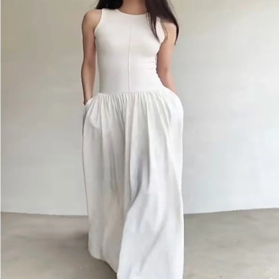 فستان صيفي أنيق غير رسمي للنساء فستان صيفي بدون أك...